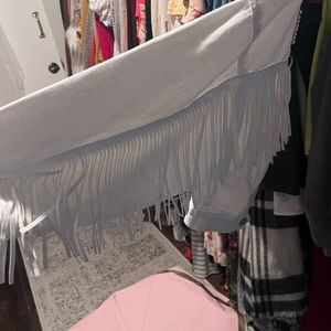 Mrs Hamrick cropped white jean jacket